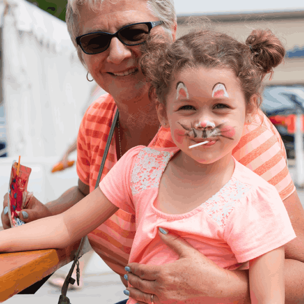 Young girl with face painted Young girl with face painted